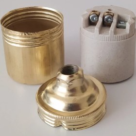 Resim Dekoratif E27 Metal Düz Gold Renk Duy (1 ADET) 