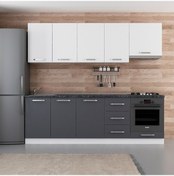 Resim Minar 245 Cm Mutfak Dolabı Beyaz Antrasit 245-A9 Beyaz 
