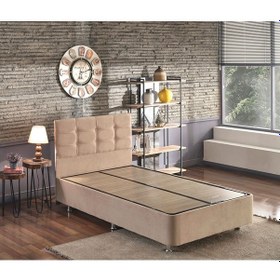 Resim Nironyatak Niron Polo Baza Ve Başlık Seti -120X200 Cm Tek Kişilik Sütlü Kahv 