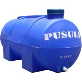 Resim Pusula Su Depoları Polietilen 100 LT Mavi Yatay Su Deposu / Vanalı 