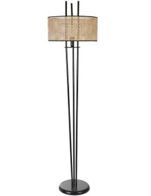 Resim Lumexx BELEN SİYAH LAMBADER SİLİNDİR RATTAN ABAJURLU 