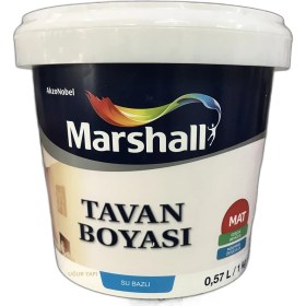Resim Marshall 1 Kg Tavan Boyası Beyaz Renk Mat Görünümlü Kolay Uygulama İçin Su Bazlı 