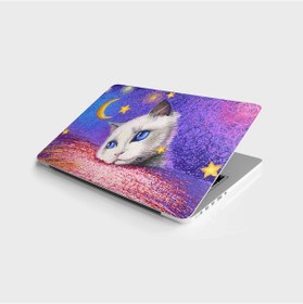 Resim Laptop Sticker Bilgisayar Notebook Pc Kaplama Etiketi Beyaz Kedi Çizim 