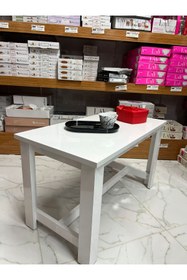 Resim ÇİÇEKLİ AVM orta sehpa beyaz renk ofis sehpası ofis masası orta masa ev mutfak, balkon, bahçe sehpası 