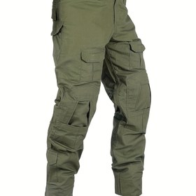 Resim Erkekler İçin Çok Cepli ve Ayarlanabilir Askılı Outdoor Taktik Pantolon - Dayanıklı Her Mevsim Yürüyüş, Kamp, Antrenman Pantolonu - Makinede Yıkanabilir Normal Kesim Yetişkinler için Kamp Ekipmanı, Doğa Yürüyüşü Giysisi, Sağlam Dikişli, Macera Stili, Aktif Yetişkinler 
