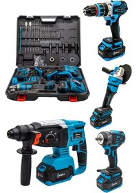 Resim Börth BRTH0007 Hilti + Taşlama + Somun Sıkma + Matkap Akülü 4'lü Set 