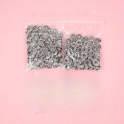 Resim 200 adet Gümüş Metal Snap Kit Sabitleyici Makas Yay Makası Basit Dikişsiz Paslanmaz Çelik Snap Makasları Giysi Yorgan Fixer Dikiş Tokası Seti 