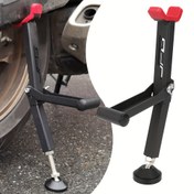 Resim Motorsiklet Taşınabilir Tek Taraflı Paddock Standı Ön ve Arka Tekerlek Standı Destek Katlanabilir Evrensel Lastik Tamir Aracı 