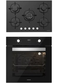 Resim Silverline BO6502B02 - CS5365B01 Siyah Cam Ankastre Set 