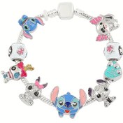 Resim Lilo ve Stitch animasyon serisi ile Avrupa ve Amerika animasyon serisi koleksiyonu, yaratıcı DIY tüm amaçlı Stitch bileklik takı koleksiyonu 