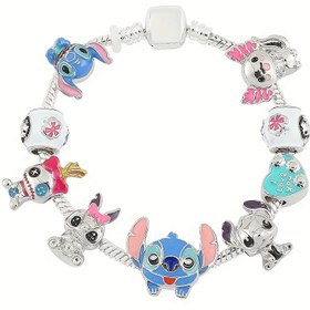 Resim Lilo ve Stitch animasyon serisi ile Avrupa ve Amerika animasyon serisi koleksiyonu, yaratıcı DIY tüm amaçlı Stitch bileklik takı koleksiyonu 