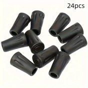 Resim Gateesat 24 Adet Siyah Dayanıklı Kaymaz Yürüyüş Batonu Ucu, Trekking Ve Bastonlar İçin 