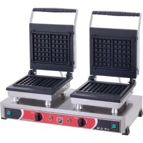 Resim Silver Endüstriyel Elektrikli Kare Waffle Makinesi - 4 Lü 