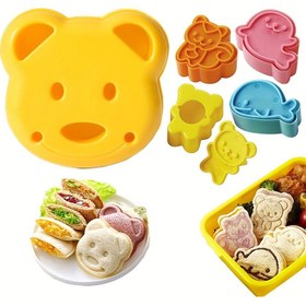 Resim 5 Adet Plastik Sandviç Kesici, Mini Karikatür Ayı, Sincap, Deniz Köpeği, Ekmek Bıçağı, Bento Öğle Yemeği Pişirme Kalıbı, Çeşitli Renkler, Çocuklar İçin Hayvan Temalı Mutfak Aracı 