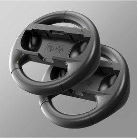 Resim Gaojunshop01 Nintendo Switch Joy-con Yarış Direksiyonu Seti 2 Adet Siyah Abs Oyun Kumandası 