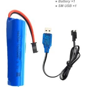 Resim Tnl 3.7V 18650 Li-On Siyah Soketli Sony Pilli Oyuncak Pili USB Şarj Cihazı ile 