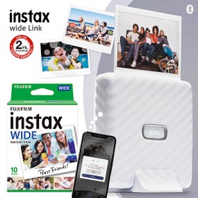 Resim Instax Wide Link Beyaz Akıllı Telefon Yazıcısı Ve 10'lu Film Fujifilm