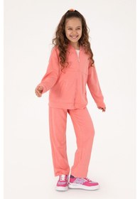 Resim U.S. Polo Assn. Kız Çocuk Neon Pembe Fermuarlı Örme Hırka 50317869-VR105 