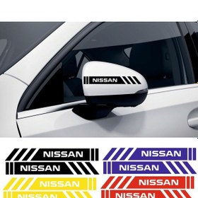 Resim Nissan Micra Yan Dikiz Aynası Şerit Sticker Araca Özel 