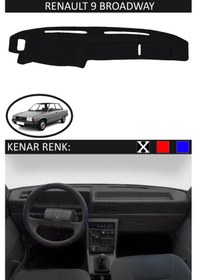 Resim Torpido Koruma Halısı Siyah Kenar Renk Siyah Renault 9 Broadway İle Uyumlu 