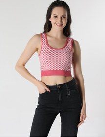 Resim Colin's Slim Fit Desenli Pembe Kadın Atlet CL1062849_Q1.V1_PCA 