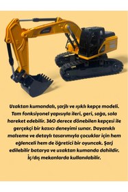 Resim YILDIRIM OYUNCAK Uzaktan Kumandalı Full Fonksiyon Şarjlı Işıklı 360 Derece Dönen Kepçe Model Kazıcı İnşaat Aracı 