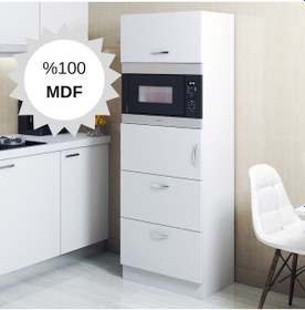 Resim Mdf Mikrodalga Fırın Raflı Kapaklı Çekmeceli Çok Amaçlı Hazır Mut 
