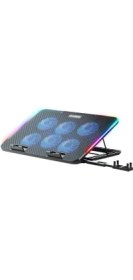 Resim Gaming M60 Laptop Soğutucu, Notebook Stand,10 Rgb Işık Kontrolü, 15.6-17 Inch, Hız Kontrolü, 6 Büyük Fan,telefon Standı, 2 USB 