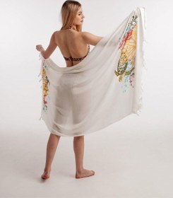 Resim Varol Baskılı Bambu Peştemal Plaj Havlusu - Caretta Caretta Carettacaretta/90x180 Krem 