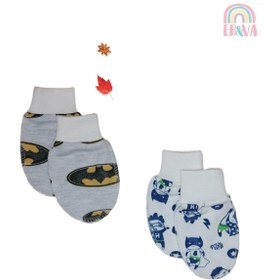 Resim Ervastore Yenidoğan, Batman Desenli, Pamuklu Bebek Eldiveni, 2 Çift, Unisex 