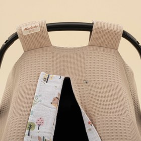 Resim Puset Örtüsü - Çift Taraflı - Bej Waffle - Ceylan 