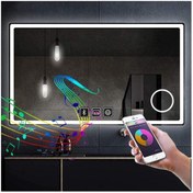 Resim DNR Mirror 40x55 Cm Bluetoothlu Buğu Yapmayan Makyaj Aynalı Dokunmatik Beyaz Ledli Dikdörtgen Banyo Aynası 