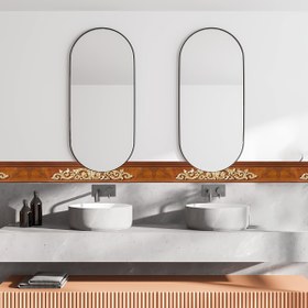 Resim 1 Adet Lüks Modern Mutfak & Banyo Duvar Eteği Sticker - Kendinden Yapışkanlı Su Geçirmez Yağ Dirençli Plastik Kenar Süsü, Altın Çiçek Desenli, Kolay Yapıştır ve Çıkar, Tezgah Kenarı Koruma, Ahşap Görünümlü Tasarım, Şık Dekor Aksesuarı, Ahşap Bitiş, Kolay Kurulum 