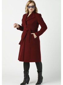 Resim Moda Berray 923 Kadın Büyük Beden Mendil Yaka Kaban Bordo 