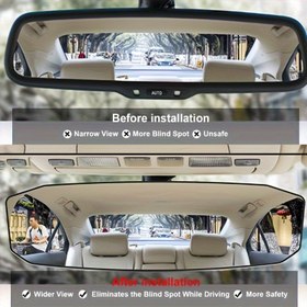 Resim HD Panoramik Klipsli Arka Görüş Aynası - Arabalar için Geniş Açılı Kör Nokta Uzatıcı, 360° Dönebilen, Su Geçirmez, Çizilmeye Karşı, Kolay Kurulum, Sürüş Güvenliği Aksesuarı, Ayna Yem, Araba Aynası 