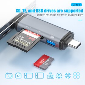 Resim Apera Gn-26 3 In 1 Otg Kart Okuyucu Usb - Micro Usb - Type-c Android Hub 