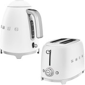 Resim 50's Style Special Edition KLF03WHMEU Mat Beyaz Kettle ve 1x2 TSF01WHMEU Beyaz Ekmek Kızartma Makinesi Seti Smeg