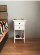 Resim Retro Raflı 2 Çekmeceli Komodin 