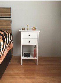 Resim Retro Raflı 2 Çekmeceli Komodin 