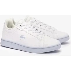 Resim Lacoste Carnaby Pro Synthetic Fiber Lastik Bagcıklı Deri Unisex Çocuk Beyaz Sneaker - 747SUC00041T3 