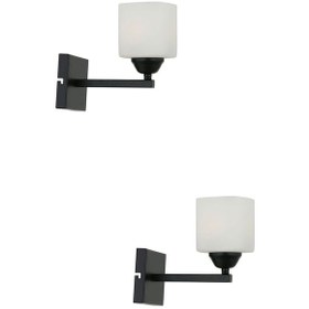 Resim Minel Siyah 2'li Aplik Seti Yatak Odası-Yatak başı,Cafe,Restoran Siyah 