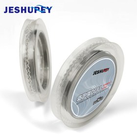 Resim JESHUPEY Ağır Hizmet Tipi Örgülü Paslanmaz Çelik Balık Yönlendirme Hattı - 10.0metre, 7-Strand, Ultra Dayanıklı ve Aşınmaya Dayanıklı, 4.54-54.43KG Tuzlu ve Tatlı Su Ana Hattı, Mavi Detaylı Şeffaf Gümüş, Balıkçılar için Temel Ekipman, JSHAUREY 
