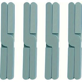 Resim Fochsia Kaydırmaz 4'lü Katlanır Sıcak Tutucu: Tencere, Fincan, Masaüstü İçin Açık Mavi 