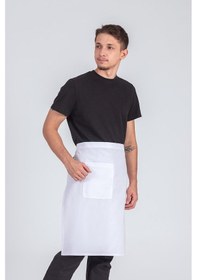 Resim Erkek Belden Bağlamalı Barista Şef Mutfak Önlüğü Beyaz 