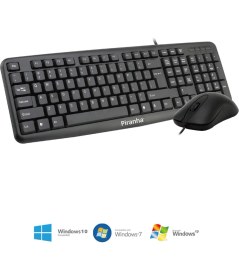 Resim Piranha Kablolu Klavye ve Mouse Seti Türkçe Q Tuş Formu ile Ev - Ofis Kullanımı İçin 