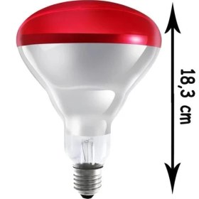 Resim Şavk 150W Kırmızı Infrared Ampul E27 Kümes Isıtıcı Lamba 