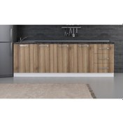 Resim Minar 250 Cm Mutfak Dolabı Beyaz Dore 250-D2-Alt Modül Beyaz 