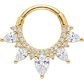 Resim Aura Pear Crown Daith Halka Piercing - Gold 
