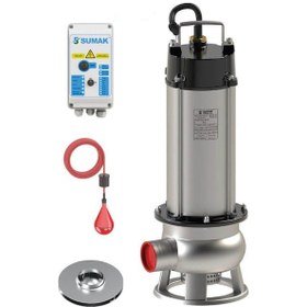 Resim Sumak Sdt 20/2 İnox Komple Paslanmaz Kirli Su Dalgıç Pompa 380 Volt 2.2 Hp 16.5 Mss 