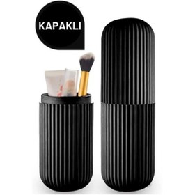 Resim Takaz Global Diş Fırça Gözlük Kozmetik Kapaklı Organizer Kutu SİYAH 717954 